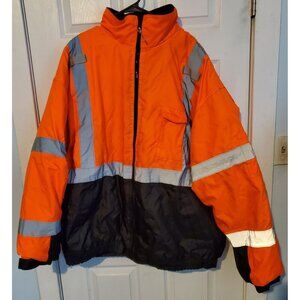 Ergodyne Type R Class 3 Three-In-One Deluxe Hi-Viz Bomber Jacket Orange 5XL